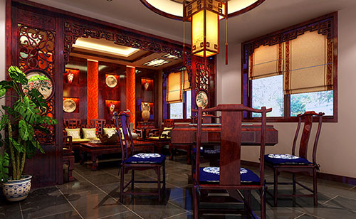 柘荣古典中式风格茶楼包间设计装修效果图